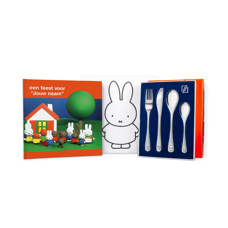 nijntje cadeau pakket - kinderbestek en boek met met naam