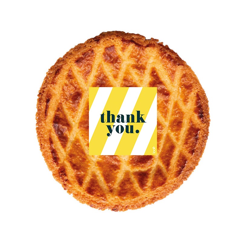 Boterkoek met opdruk Thank you