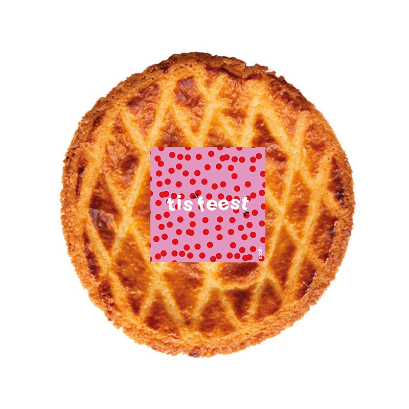 Boterkoek met opdruk Tis feest