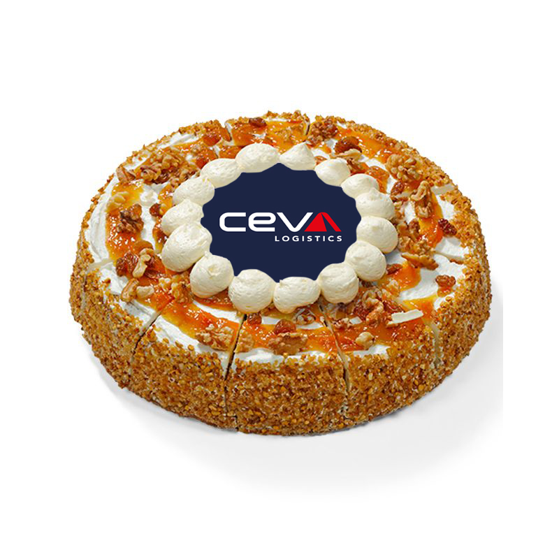 Carrot cake met logo