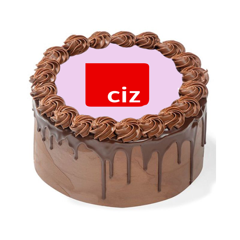 Chocoladetaart met logo
