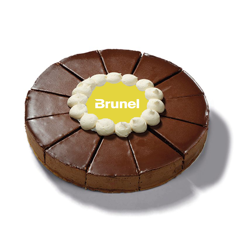 Chocoladetaart met logo