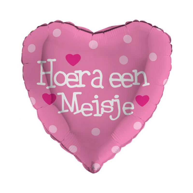 folieballon hoera een meisje