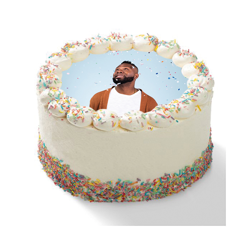 Rainbow layercake met foto