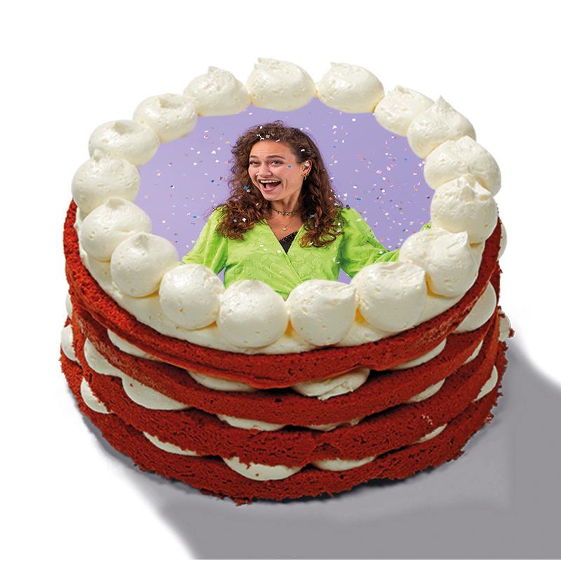 Red velvet taart met foto