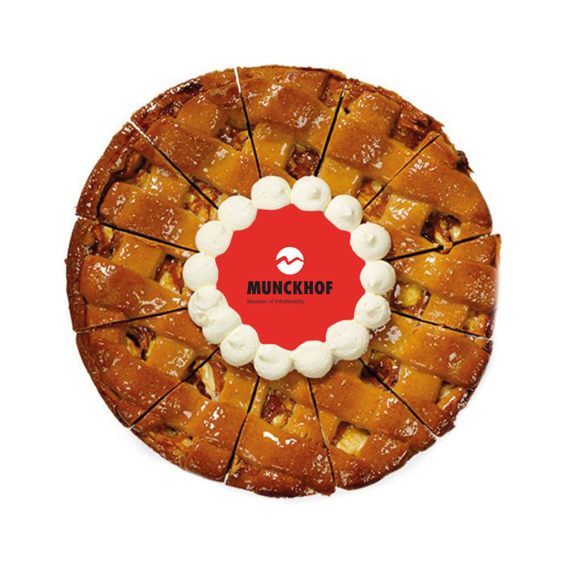 Appeltaart met logo