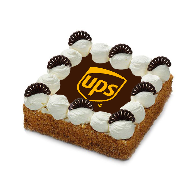 Slagroomtaart met logo